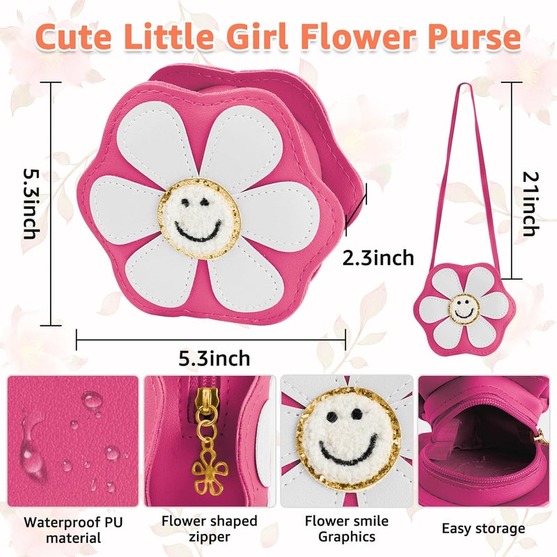 Easozoom Daisy Flower Tiny Small Purse Crossbody Shoulder Bag for Toddler Teen Girls 2 3 4 5 6 7 8 Year Old Kids Baby Gift - Image 2
